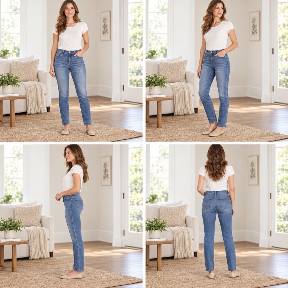 J.Jill Authentic Fit Women’s 8 Tall Slim Ankle Stretch Jeans Medium Wash